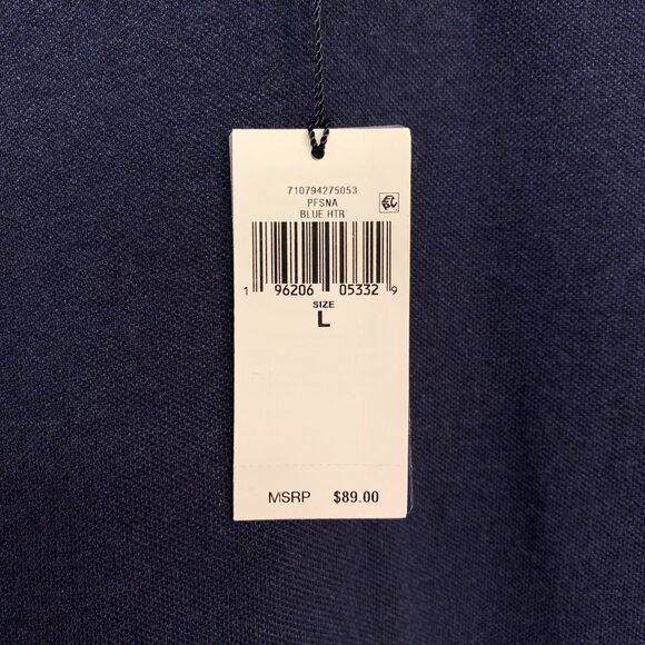 POLO RALPH LAUREN Cotton Mesh Classic Fit Polo Shirt LARGE Heather Navy Blue NWT - Picture 6 of 6
